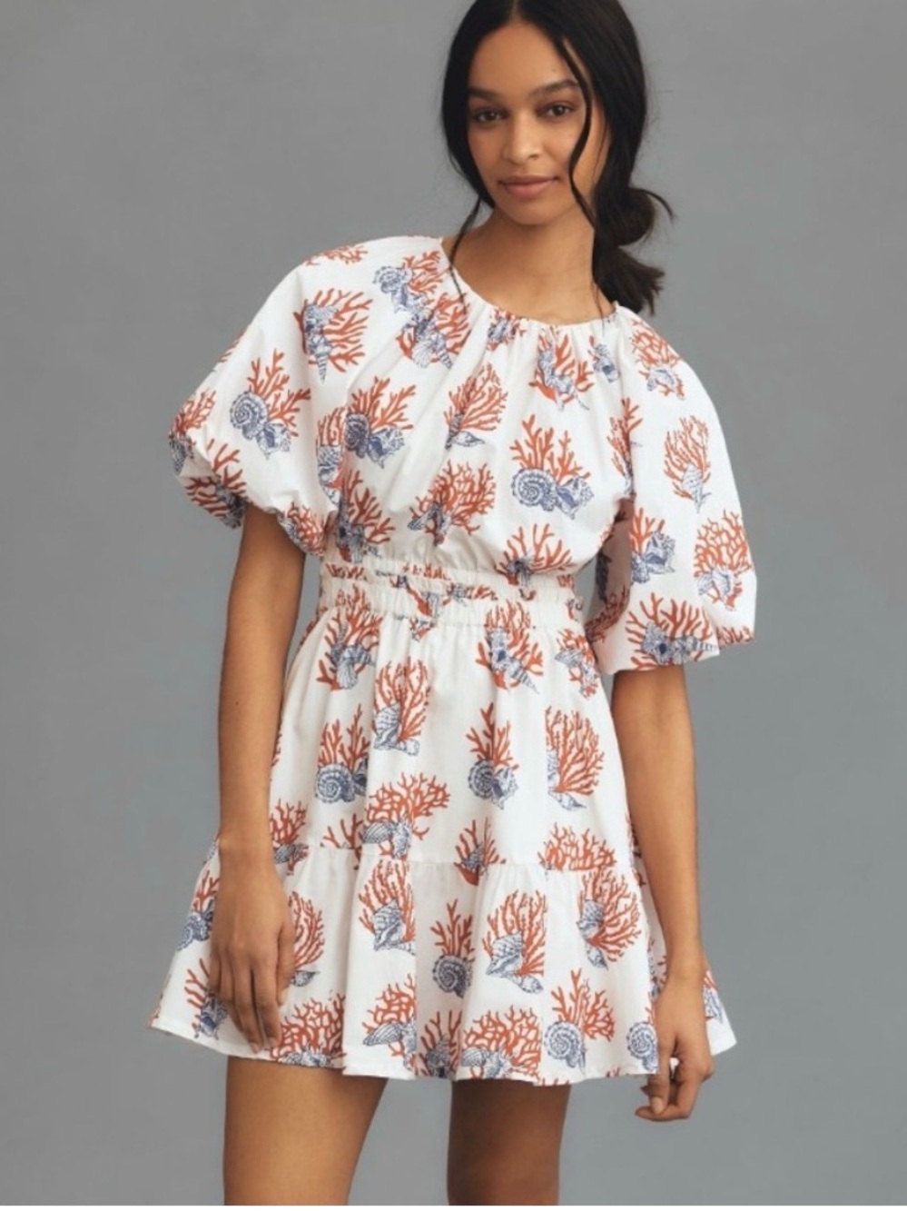 PRIYA ISRANI SHORT-SLEEVE PRINTED MINI DRESS
